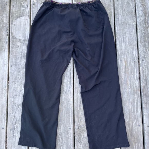Heart Soul Women XL Scrub Pant 4-Pocket STRETCH Logo Elastic Black Petite 1X - Picture 12 of 12